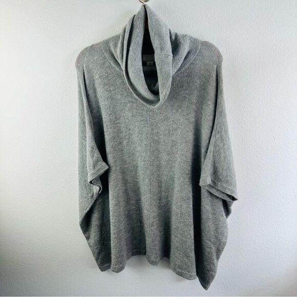 Caslon Gray Cowl Neck Poncho Sweater Size XS/S Oversized Wool Blend - Picture 1 of 3